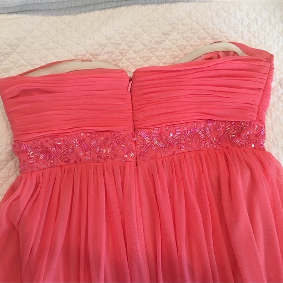 Cache Coral Full Length Strapless Prom Dress 6 - Picture 3 of 4